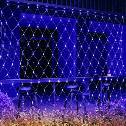 WATERGLIDE 12FT x 5FT Outdoor Christmas Net Lights - 360 LED Waterproof Mesh String Lights | 8 Lighting Modes, Blue