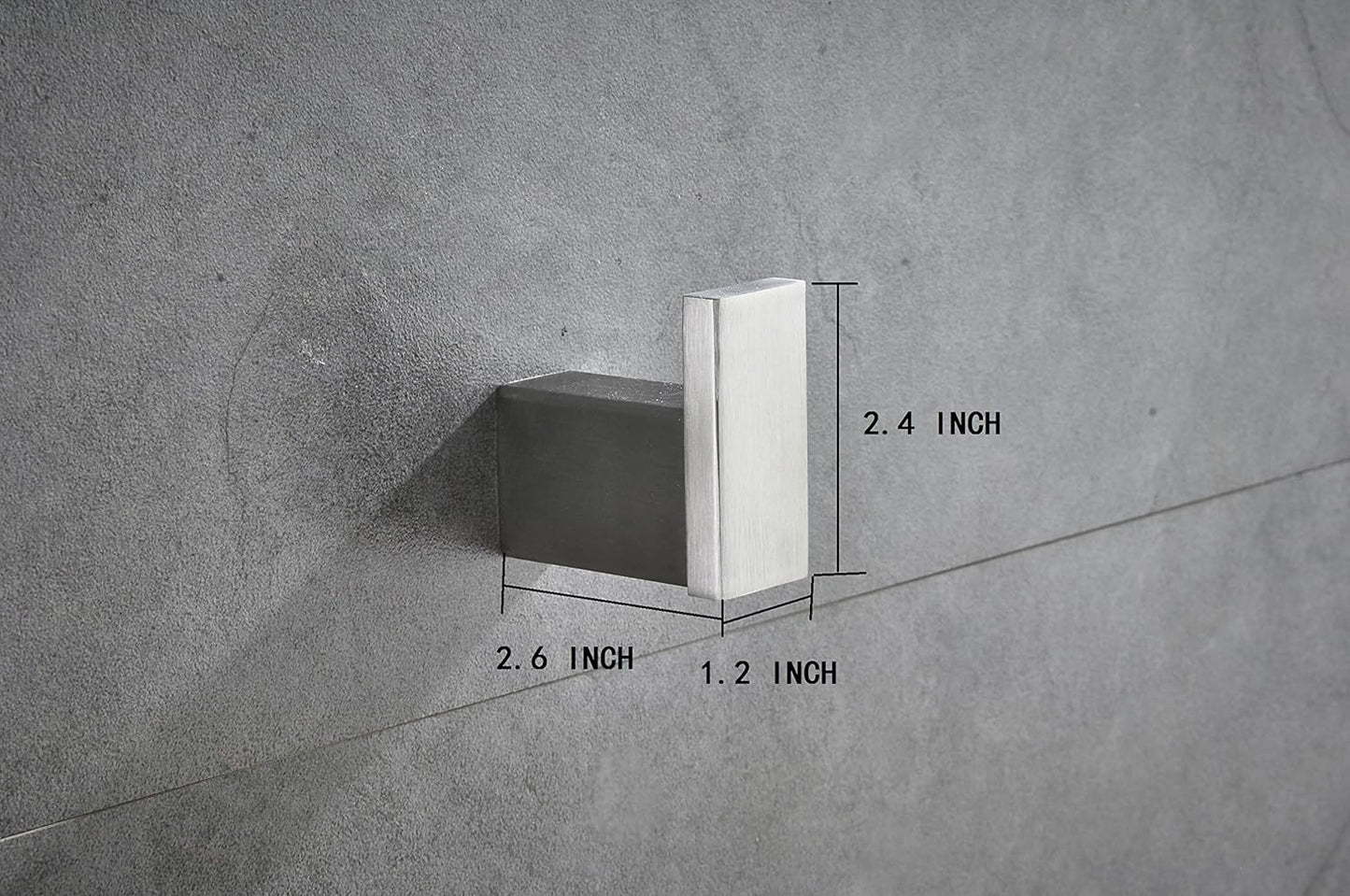 Klabb Square Type SUS 304 Stainless Steel Coat Hook, Heavy Duty Single Towel/Robe Clothes Hook, Brushed Finish