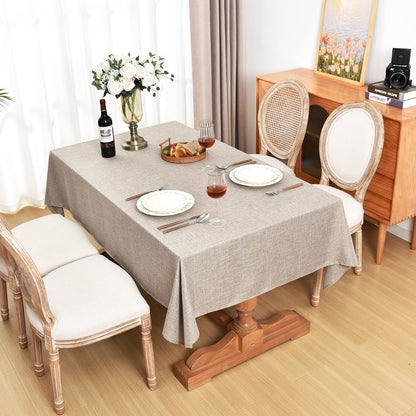 Fitable Nature Faux Linen Tablecloths Rectangle 60 x 84 Inch - 6 Pack Neutral Table Clothes for 4 Foot Tables, Wrinkle-Proof Faux Burlap Table Covers for Dining, Farmhouse, Outdoor Picnic, Camping