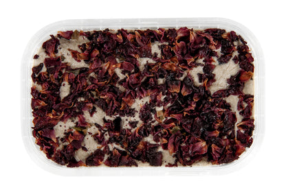 Emirelli Artisanal Halva Dessert – Authentic Middle Eastern Candy Turkish Sweets – Vegan Candy 55%-Tahini Halwa - Halvah Traditional International Sweets - Rose Water and Rose Petal Flavor, Pack of 1