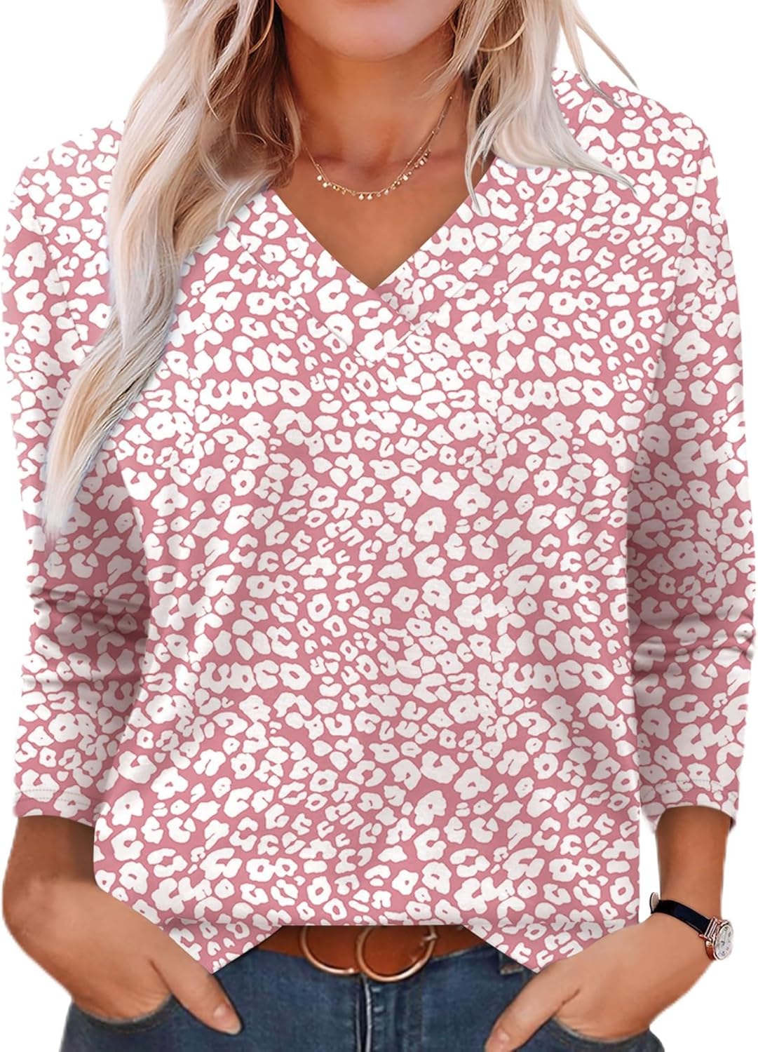 XIEERDUO Long Sleeve Shirts for Women V Neck Fall Tops Basic Tunic Tops Loose Fit Dressy 2025
