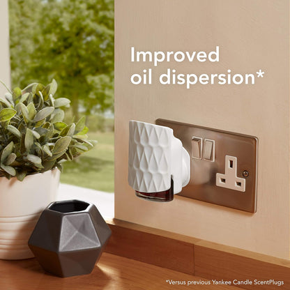 Yankee Candle ScentPlug Starter Kit | Clean Cotton Plug-in Air Freshener | White Organic Pattern | UK 3 Pin Plug, 30