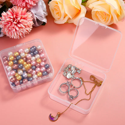 Jetec 30 Pieces Mini Plastic Clear Beads Storage Containers Box for Collecting Small Items, Beads, Jewelry, Business Cards, Game Pieces, Crafts (3.3 x 3.3 x 1.1 Inch)
