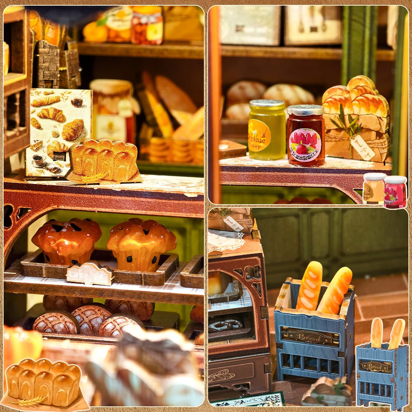 CUTEBEE Book Nook Kit - DIY Miniature House Bakery Dessert Shop Dollhouse Kit for Adults, Booknook Tiny House Bookshelf Decor 3D Wooden Puzzle, Gifts for Family, Friends (Mrs.Hunt Bakery)