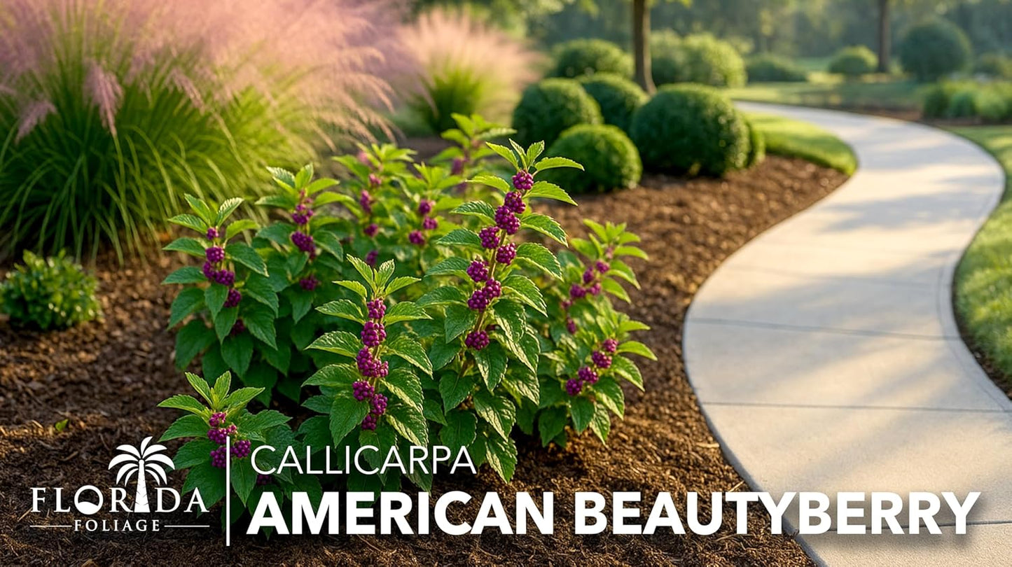 1 4 Inch Beautyberry | Live Plant | Callicarpa Americana, Fast-Growing Shrub, Vibrant Purple Berries, Attracts Birds