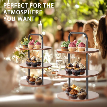 Cupcake Stand, Tower-Style for 50 Cupcakes - Large 3-Tier Dessert Table Display & Serving Tray Set, Tiered MDF Cake Stand for Wedding Birthday Baby Shower (1 Pack)