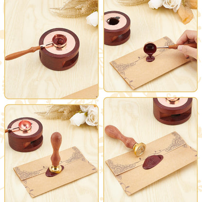CRASPIRE Turtle Wax Seal Stamp Moon Star Retro Sea Animal Sealing Wax Stamp 30mm Removable Brass Head with Rosewood Handle for DIY Scrapbooking Invitation Gift Wrap Envelopes Wine Packages