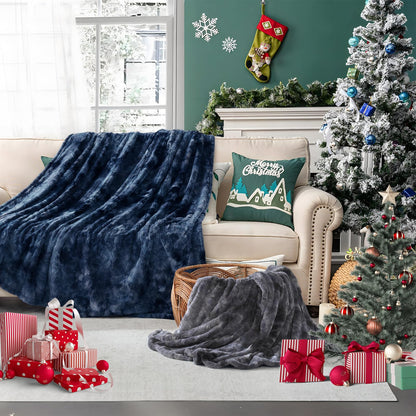 Sealy Electric Blanket Heated Throw, Faux Fur Heating Blanket with 6 Heat Settings & 2-10 Hours Auto Shut Off, Fast Heating & ETL Certification, 50x60 Inch, Grey