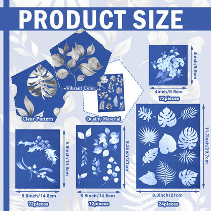 240 Sheets Cyanotype Paper Sun Print Kit A4 A5 A6 Solar Drawing Paper High Sensitive Nature Solar Activated Drawing Tool for Arts DIY Crafts Project, 5.8 x 8.3, 5.8 x 4.1, 8.3 x 11.7, 4 x 4 Inch