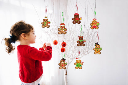 Renbuzhu 39PCS Christmas Crafts Bulk: Gingerbread Men Paper Suncatchers DIY Kit for Winter Xmas Holiday Activities Decorations, Window Stained Glass Effect Art Ornaments