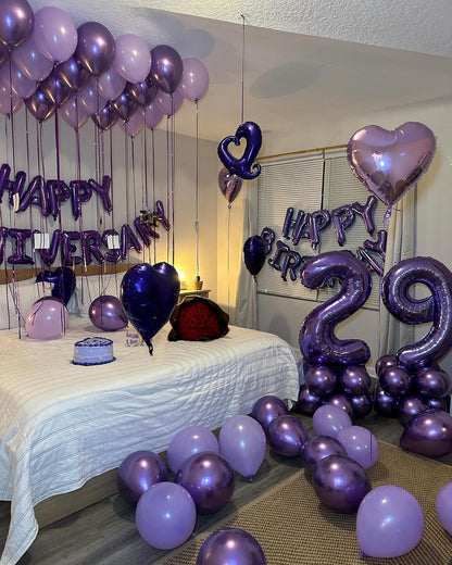 Purple Number 30 Balloon - 40 Inch 30th Birthday Decorations for Girls & Boys Party Supplies