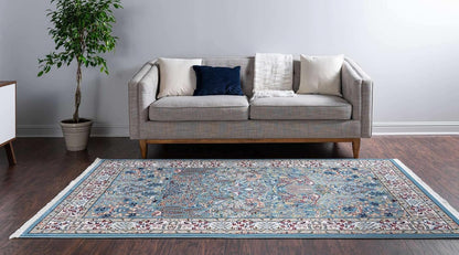 2' 2 3' Rugs.com Rabia Collection Rug x Blue Low Rug Perfect for Entryways, Kitchens, Breakfast Nooks, Accent Pieces