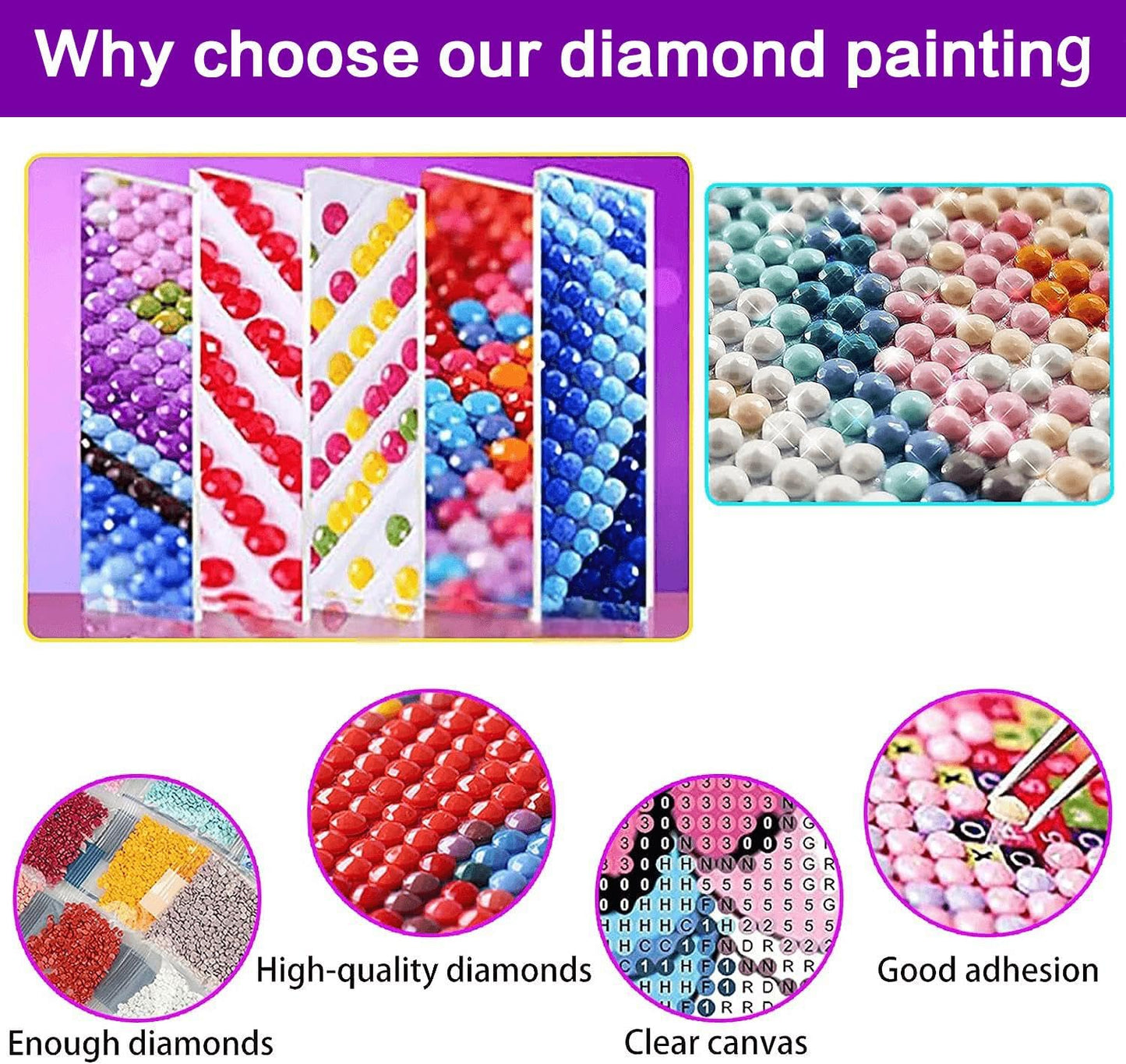 Diamond Art Kits for Adults, 4 Packs Landscape Diamond Art Painting Kits for Adults, Diamonds Painting Kit for Adult, 5D DIY Full Round Drill Gem Craft for Adult Gifts, Home Wall Decor 11.8" x 15.7"