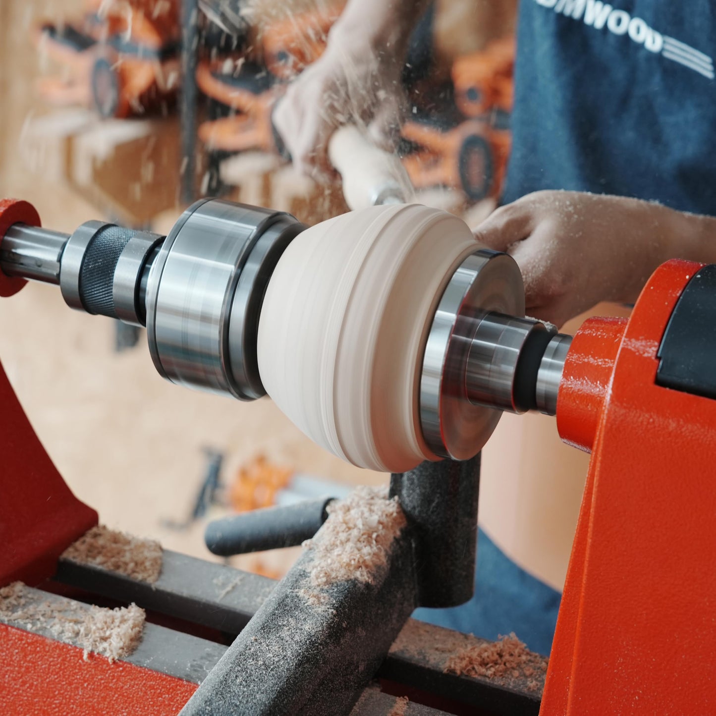 BMWOOD Woodturning Live Tailstock Chuck Adapter to 1" x 8TPI Thread with #2 Morse Taper Mount