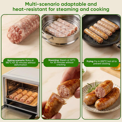 15m/49ft 19mm/ 3/4'' 1 FAIRSKY HALAL Grade A Collagen Sausage Casings, Edible Drying Casing Longer Length