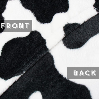 KIVEE Round Cow Print Blanket Throws Lightweight Fleece Soft Cozy Throw Blanket Fuzzy Warm Plush Cow Printed Blankets & Throws for Travel Chair Bedroom Living Room Sofa 50"x60"