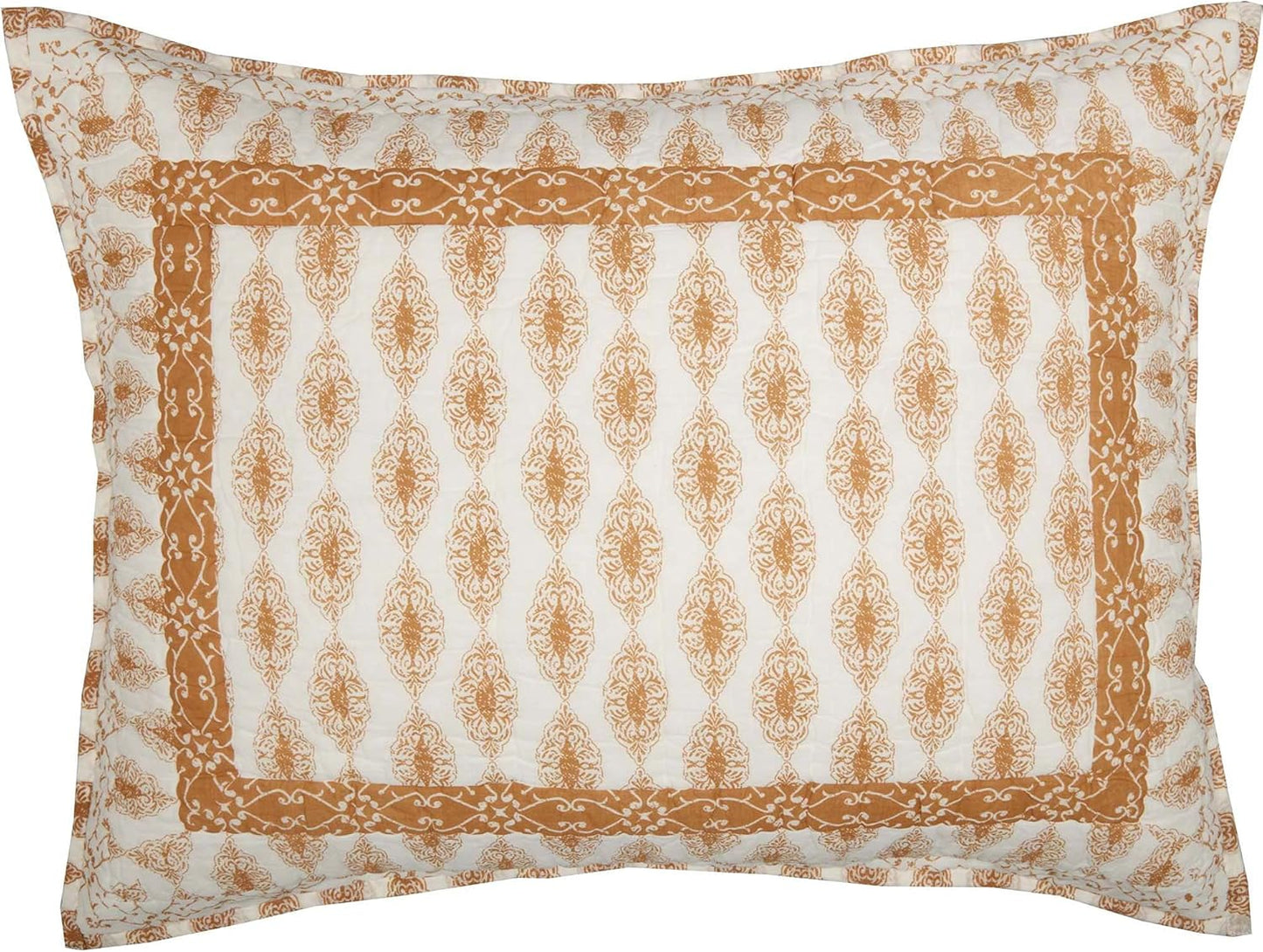 VHC Brands Avani Gold Boho Farmhouse Bedroom Decor - Standard Sham 21x28 for Stylish Home Decor