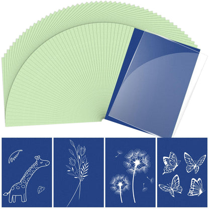 Cyanotype Kit with 50 Sheets Sun Print Paper & Acrylic Panel, Solar Printing Art Supplies for Nature Crafts, DIY Projects , Photography, Ideal for Arts Crafts, Gift