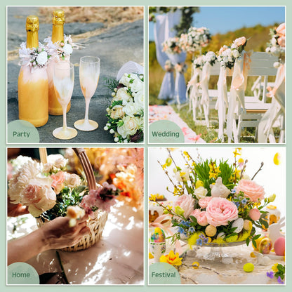 Tessco 24 Pcs Mini Floral Foam Holder Round Floral Foam with Green Arrangement Wire Arrangement Supplies for Table Wedding Wine Bottle Decor