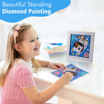 ZALIAFEI Space Cat Diamond Art Kits for Kids, Diamond Art for Holiday, Gem Art Kits for Girls Birthday Gift, Arts and Crafts for Ages 8 10 12