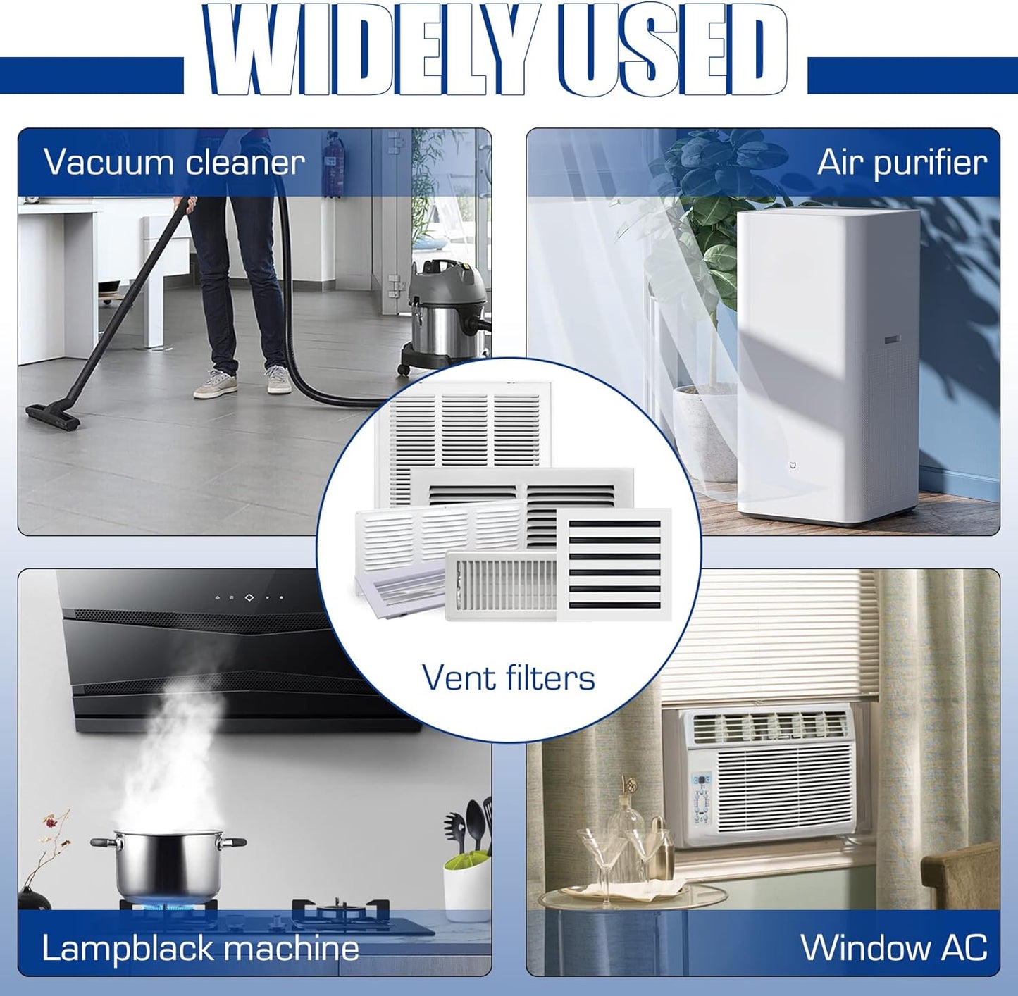 Cut to Fit Foam Pad Pre Filter, Air Purifiers Filter Replacement for Most Air Conditioners, Trash Cans, Dehumidifiers,