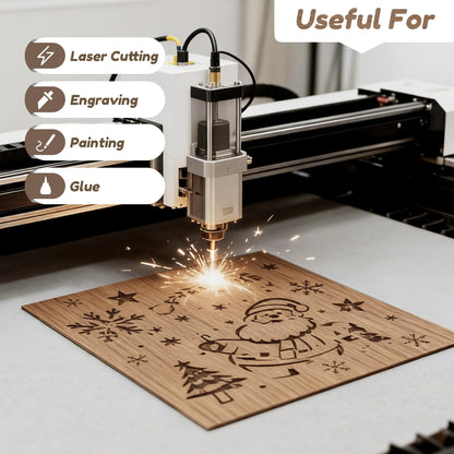 6 Pack Walnut Wood Sheets, 12 x 12 x 1/8 Inch Basswood + Walnut + Birch, Wood for Laser Cutting and Engraving, 3mm Plywood for Laser Cutting, Wood for Crafts, Laser Engraving Blanks, Unfinished Wood
