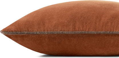 Loloi Liza Pillow Cover 18'' x 18'' with Poly, Rust
