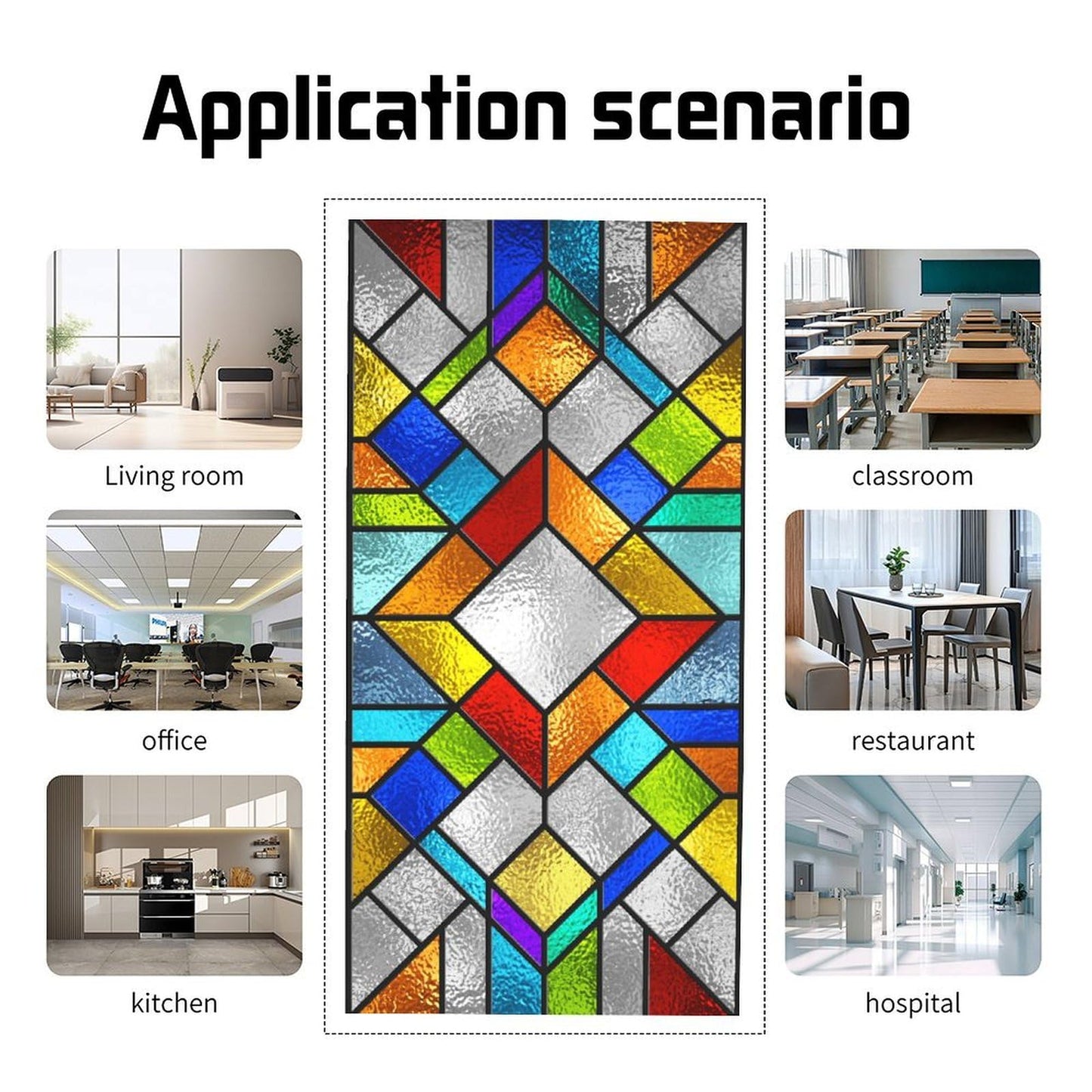 ZAQIO 2 Pack Stained Glass Fluorescent Light Cover for Ceiling Light, Magnetic Ceiling Light Cover Classroom Lights Covers Classroom Supplies for School Classroom Home Office
