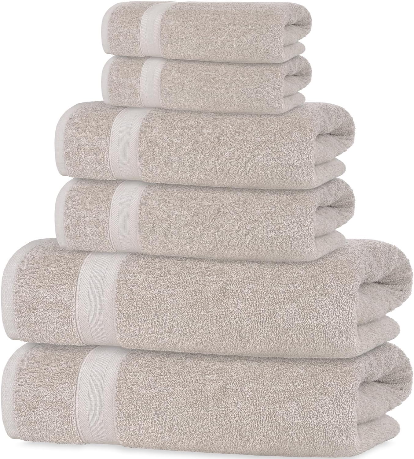 Set 6 100% Set (6 Quick-Dry, Soft & High Absorbent Bath Towels Cotton Turkish Bath Towel of | Daily Use Cotton Towels