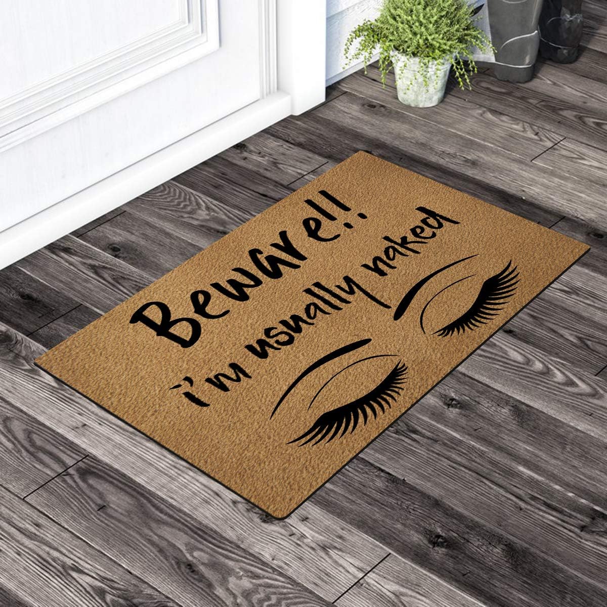 Welcome Funny Door Mat, Personalized Doormat with Anti-Slip Rubber Back (23.6 X 15.7 inch)
