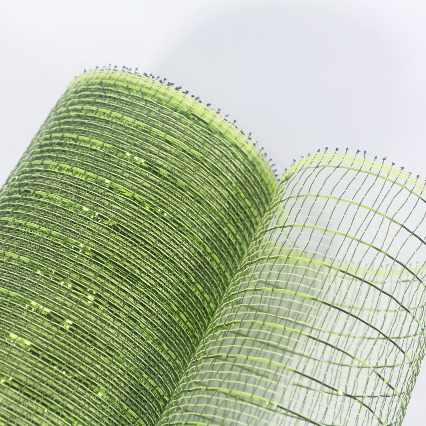JStnana 3 Rolls Army Green Deco Mesh Ribbon, 6 Inch x 30FT Per Roll Metallic Foil Burlap Deco Mesh Fabric for Spring Saint Patricks Day Easter Thanksgiving Fall Wedding Wreath Bow Making DIY Craft