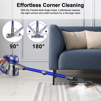 Intercleaner 23Ft Corded Vacuum Cleaner, with LED Headlights & Large Dust Cup, Powerful Suction for Hard Floors & Carpets, Adjustable Stick, Perfect for Pet Hair, Wall Mount Storage