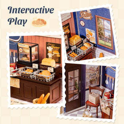 Rolife Mini Super Creator Series, DIY Miniature Butter Bakery House Dollhouse Kit, Bulid Scenary for Action Collectible Figures,Creative Gifts for Adults Women