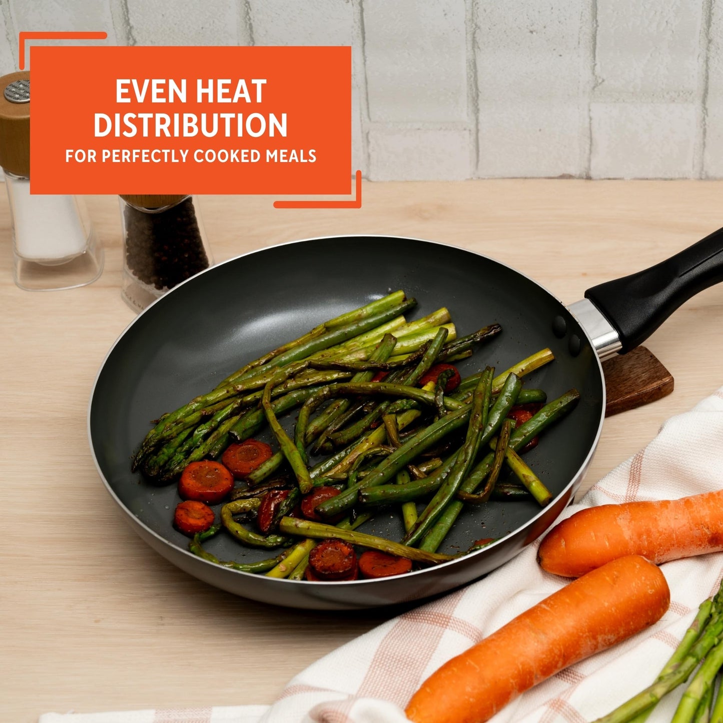 IMUSA 10-Inch PFAS Free Ceramic Nonstick Fry Pan, Gray Aluminum Skillet for Sautéing, Stir Frying & Everyday Cooking