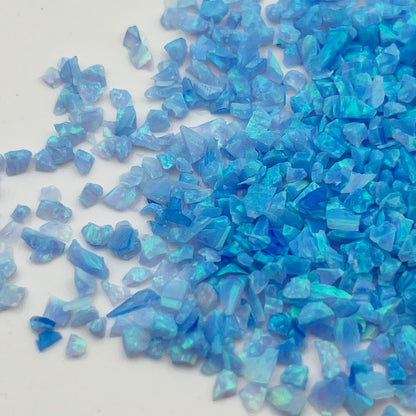 Gryrigns Crushed Created Opal Stone for Wood Inlay Resin Art Craft Jewelry Making DIY (Azure Blue, 2 Grams)