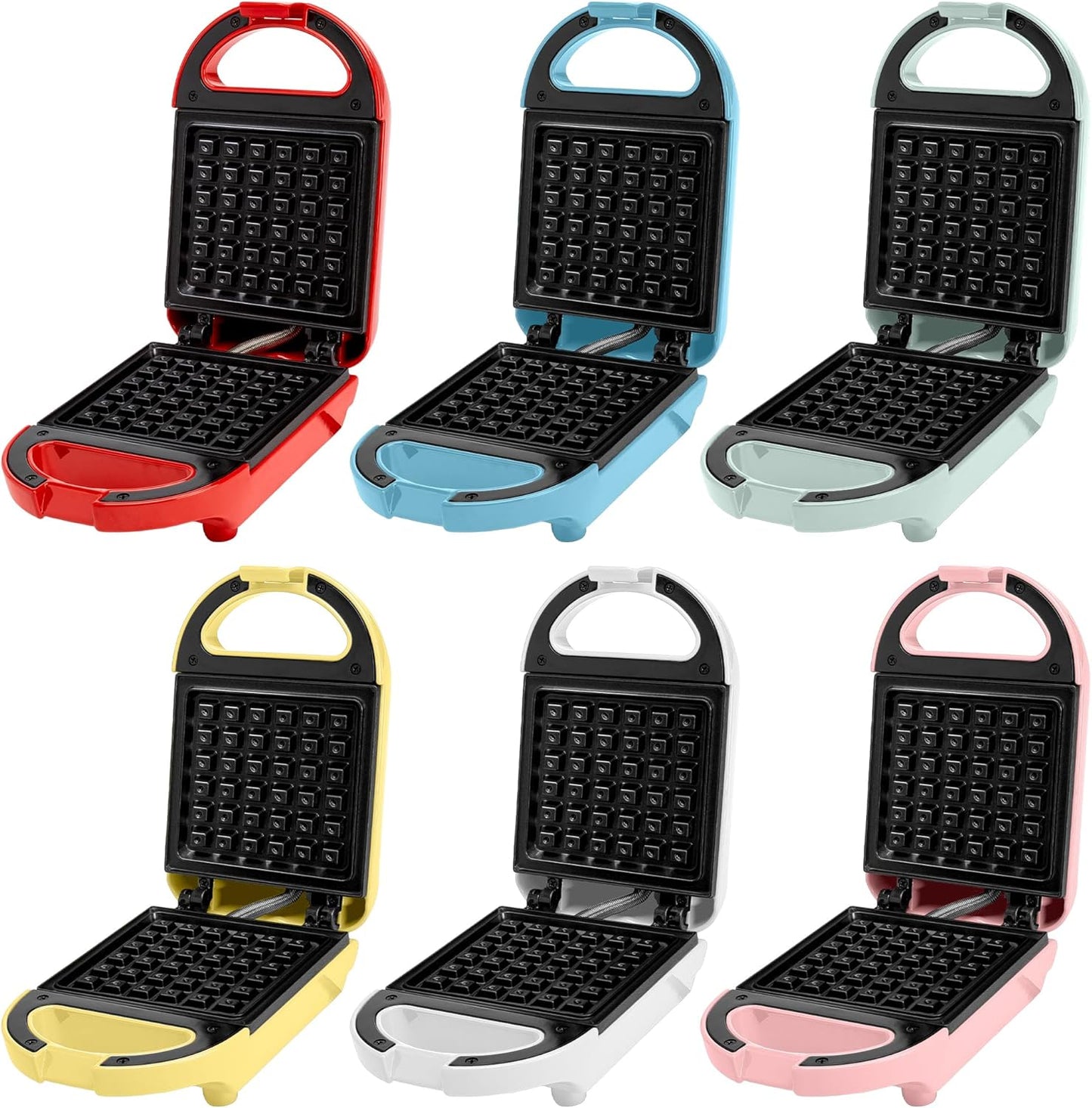 Tasty Mini Nonstick Waffle Maker - Perfect for Individual Waffles, Hash Browns, and Brownies, 600W, Blue