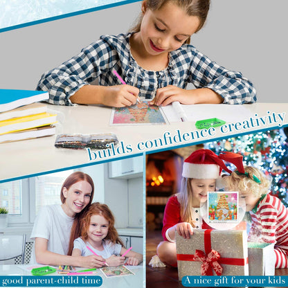 TecUnite 9 Pcs Christmas Diamond Painting Art Gnome Diamond Painting Kit for Beginners DIY Rhinestone Gem Crafts for Home Wall Decor 6 x 6 Inch (Classical)