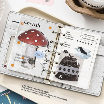 ZHIJIANHZ Premium Stcker Book for Scrapbooking, 65 Sheets Including Patterned, Vellum and Glitter Paper, Junk Journal Supplies for Adults with Vintage Stickers, 4.9 x 6.9 Inches