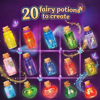 Alritz Fairy Potions Kit for Kids - Magic Potion Making Kit 20 Bottles, Glitter Crystals, Gifts for Girls Ages 6+ Year Old, Creative Craft Indoor Activity Party Birthday