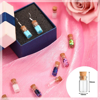 Thyle 200 Pieces 1ml Tiny Mini Glass Jars Bottles with Cork Stoppers Tiny Vials for Adult DIY Earrings Mustard Seed Faith Keepsakes, Christian Crafts, Miniature Model Aids, Wedding Favors