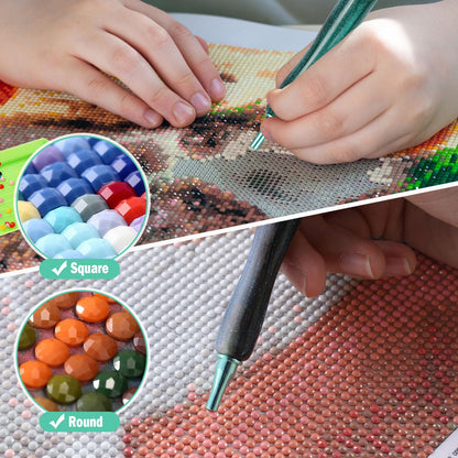 Snewvie Diamond Painting Pen Accessories Tools Set,3PCS Glitter Diamond Art Pen and 12Pcs Green Metal Screw Thread Multi Placer Tips,Resin Diamond Painting Drill Pens for DIY Diamond Art