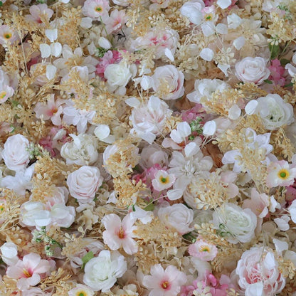 UYCVT Artificial Flower Wall Backdrop Panels Handmade Romantic Large Wedding Backdrop 3D Floral Wall Fabric Flower Wall for Party Bridal Wedding Background Decor 2024-300 * 300cm/10 * 10FT