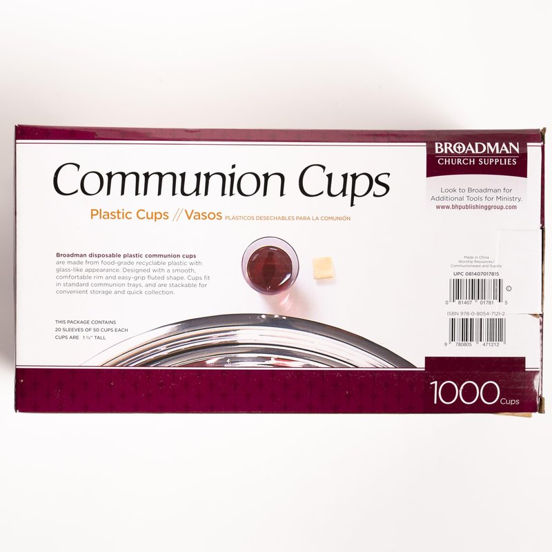 BROADMAN CHURCH SUPPLIES Plastic, Disposable, Recyclable Communion Cups, 4000 Count