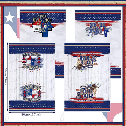 Bencailor 6 Pcs Texas State Kitchen Towel - Patriotic Absorbent Hand Towels for Home Cleaning