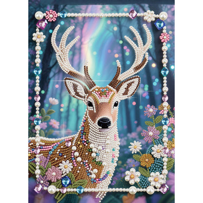 WSLWXSHM Pearl Diamond Painting Kits for Adults Elk, 5D Special Shape Diamond Art Kits for Beginners, Crystal Rhinestones Diamond Painting for Home Wall Decoration Gift 12×16inch/30×40cm Deer