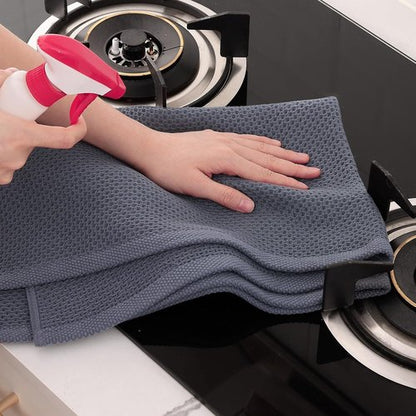 Homaxy 100% Cotton Kitchen Dish Towels - Ultra Soft & Absorbent Waffle Weave, 20 x 28 Inches, 6-Pack | Dark Grey