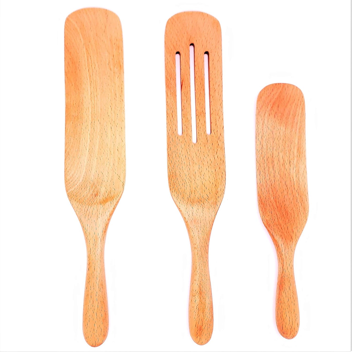 GRACE'S Spurtle Wooden Kitchen Utensil Set, Cooking Spoons and Tools for Nonstick Cookware