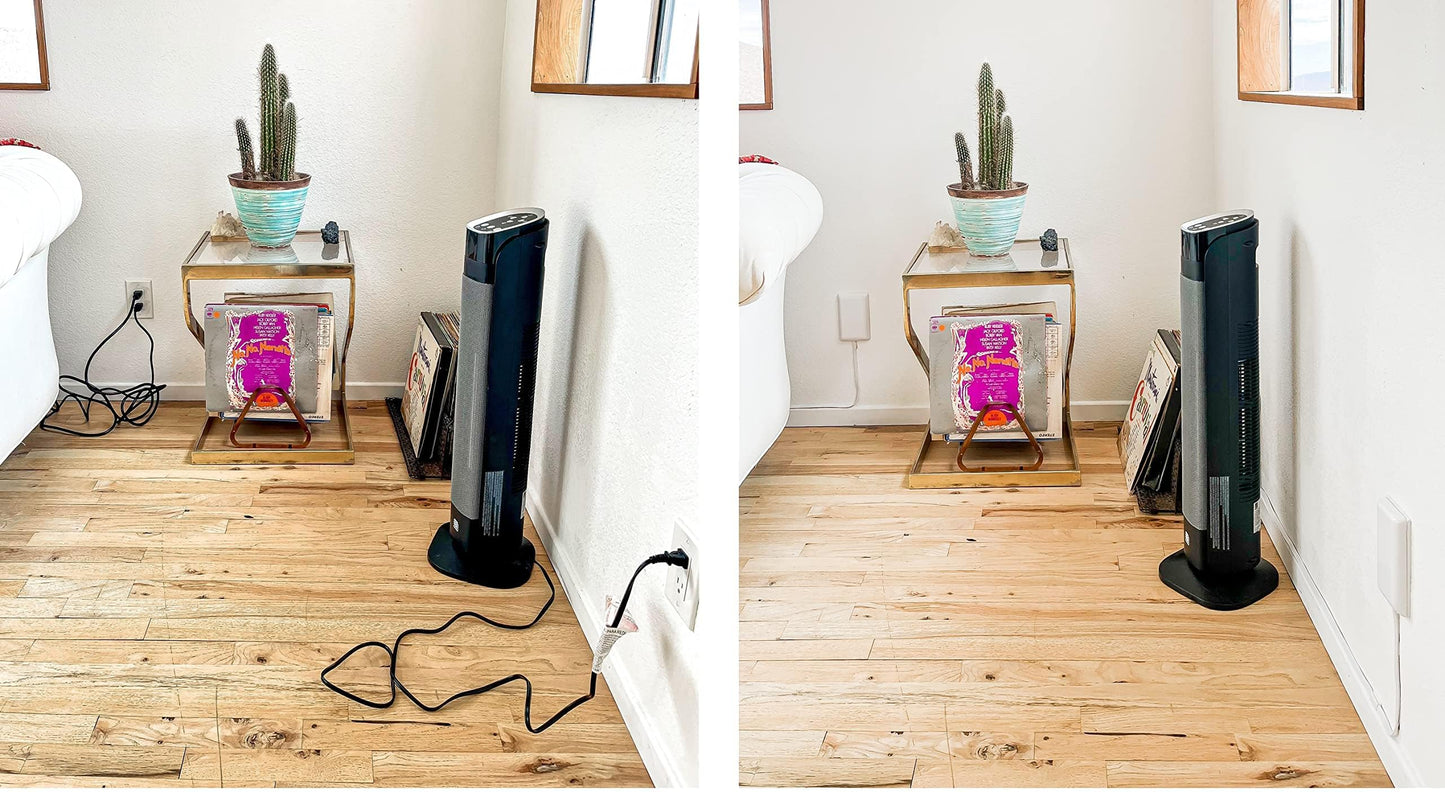 Sleek Socket Original & Patented Ultra-Thin Outlet Concealer With Cord Kit, Flat Extension With Multi Outlets Power Strip, Ideal for Home Improvement, Hide Bulky and Messy Cords