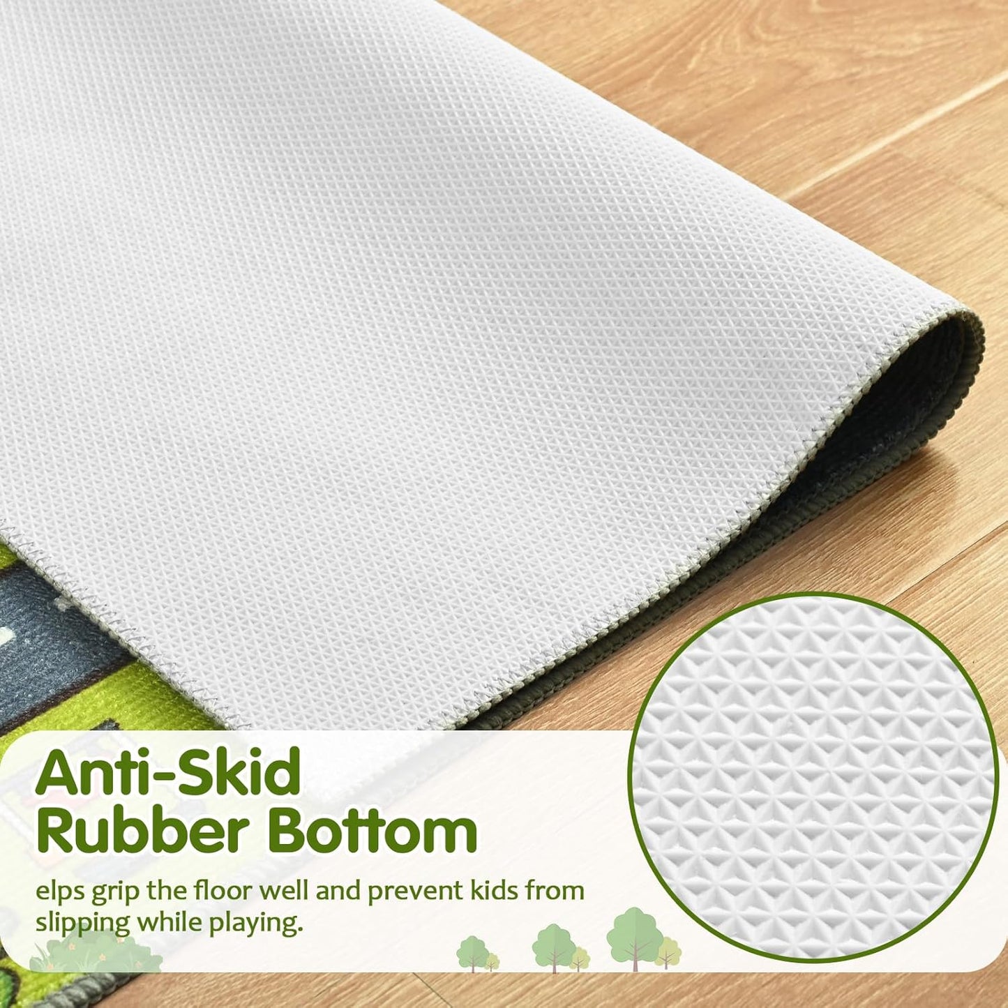 3x5 3-12 Merelax Kids Car Area Rug, Grey Green Area Road Rugs for Living Room Playroom Classroom Bedroom, Non Slip Kids