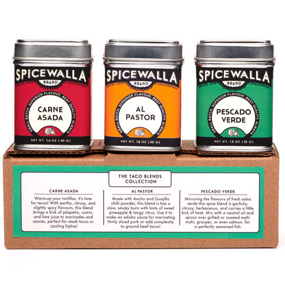 Spicewalla Taco Seasoning 3 Pack | Carne Asada, Al Pastor, Pescado Verde | Gluten Free, Non-GMO, No MSG, Gift Set